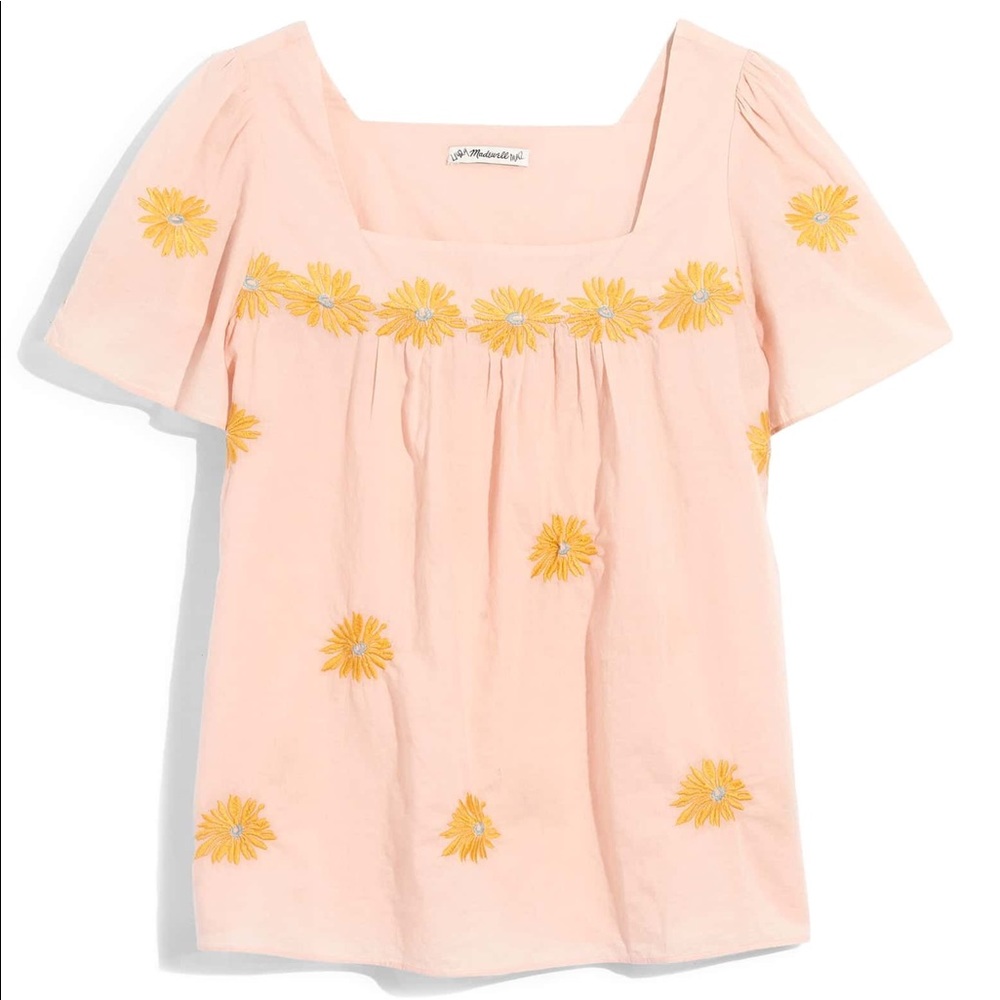 NWOT Madewell Floral Embroidered Butterfly Top